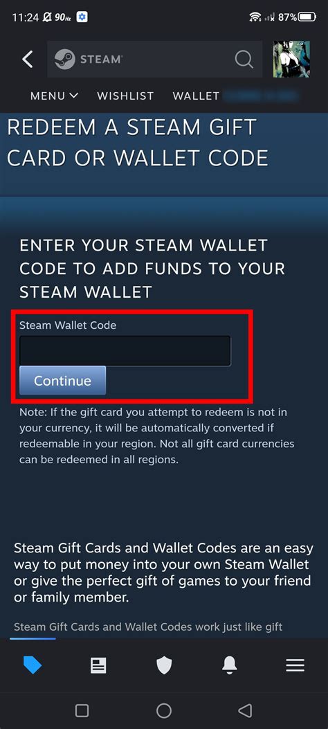 how to redeem a game code steam app