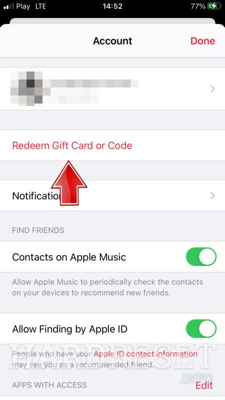 how to redeem apple music code