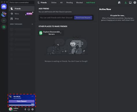 how to redeem code in discord quest