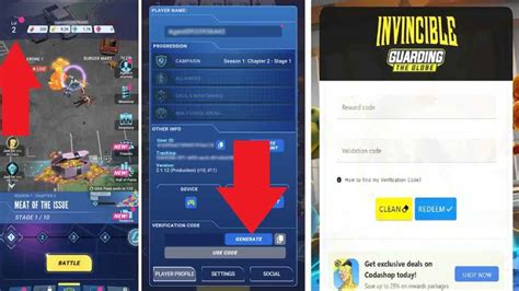 how to redeem code invincible mobile game