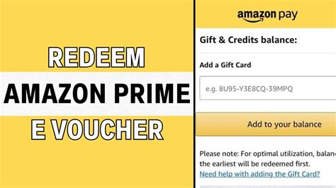 how to redeem voucher for amazon prime