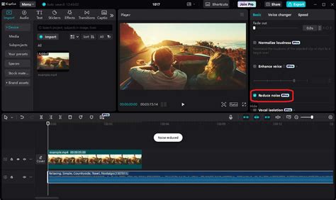 how to reduce background noise in capcut pc