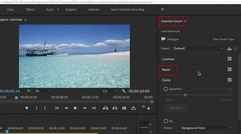 how to reduce background noise in premiere