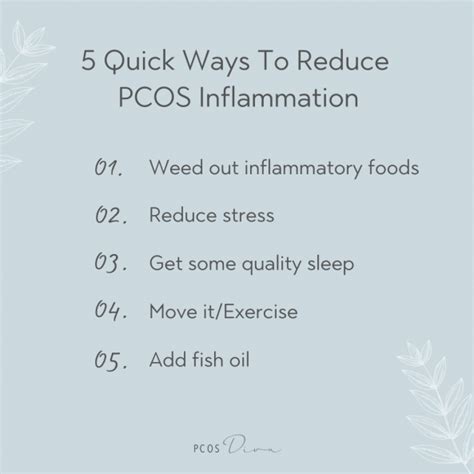 how to reduce inflammation caused by pcos