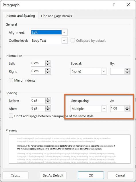 how to reduce line space in word document