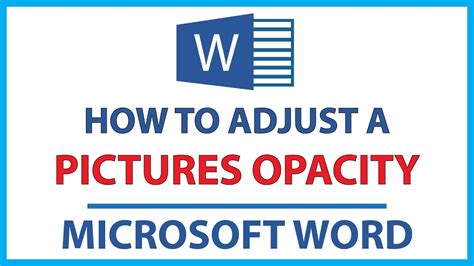 how to reduce opacity of picture in microsoft word