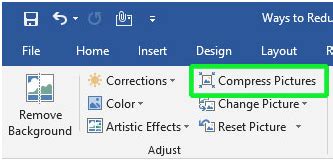 how to reduce picture size in ms word