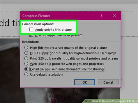 how to reduce powerpoint file size on ipad