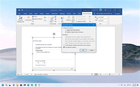 how to reduce size of image in word document