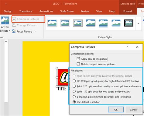 how to reduce size of powerpoint presentation