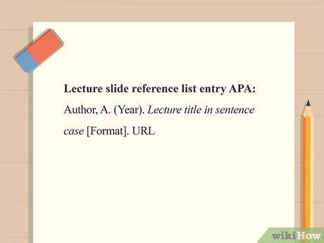 how to reference a lecture apa style