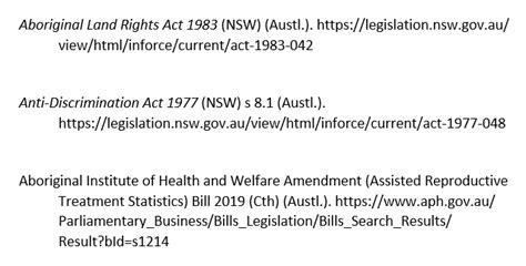 how to reference legislation apa style