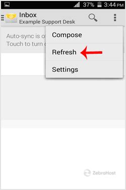 how to refresh emails on android