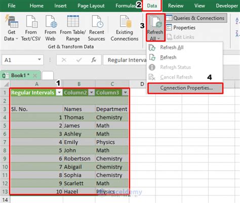 how to refresh excel