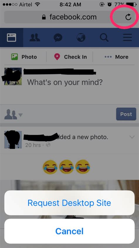 how to refresh facebook app on iphone