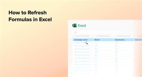 how to refresh formulas in excel mac