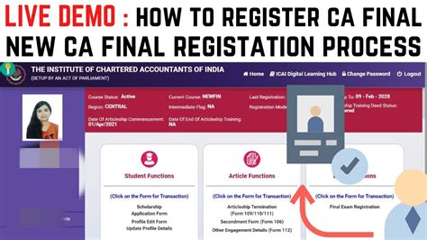 how to register for ca final course