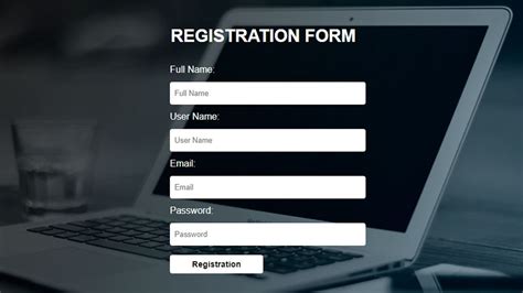 how to registration form in html