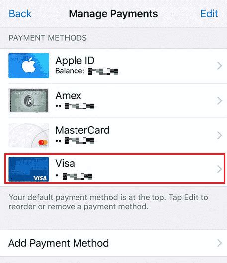how to remove a card from my apple id