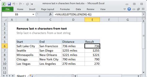 how to remove a character in excel formula