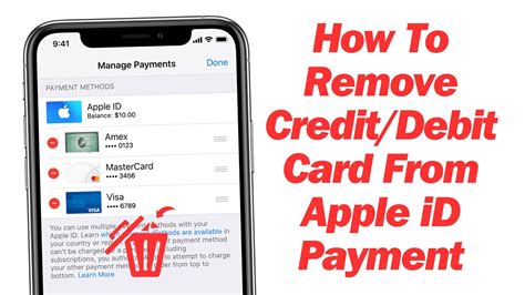 how to remove a debit card from apple id