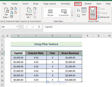 how to remove a drop down filter in excel