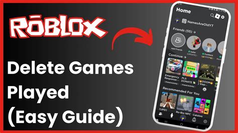 how to remove a game from your continue playing on roblox