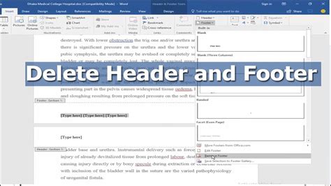 how to remove a header footer in word
