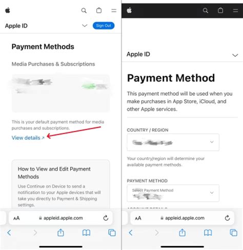 how to remove a payment method on my iphone