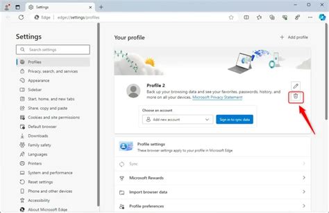 how to remove a profile from switch