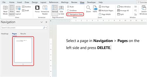 how to remove a template page in word