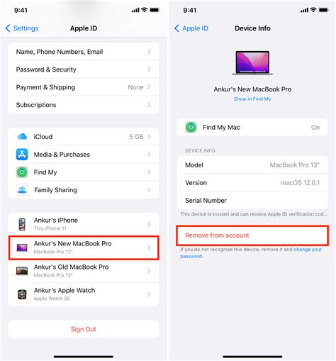 how to remove a trusted device from apple account