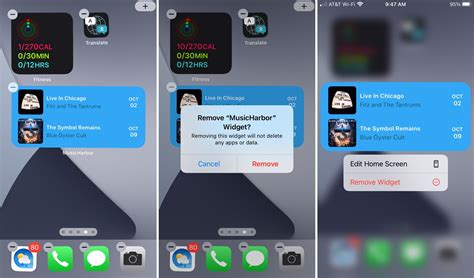 how to remove a widget from my home screen