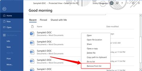 how to remove a word in word document