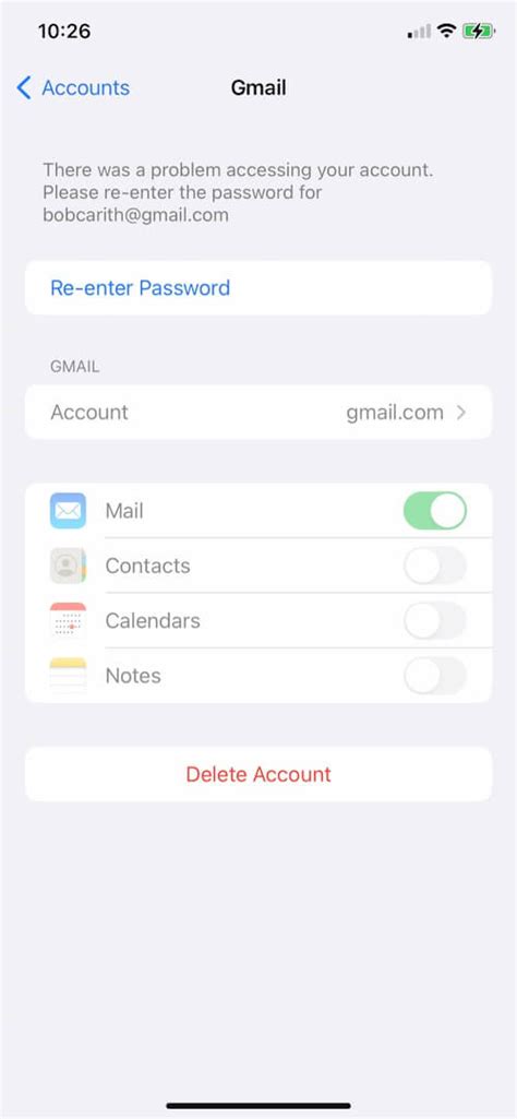 how to remove account from gmail app ios