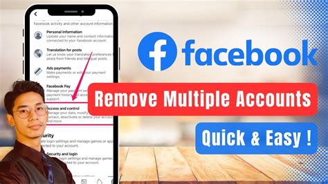 how to remove accounts on facebook app