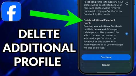 how to remove additional profile from facebook on phone