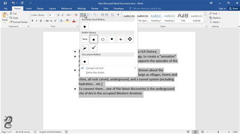how to remove all bullet points in word