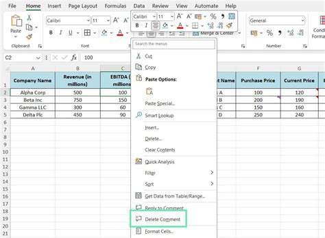 how to remove all comments and notes in excel
