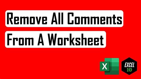 how to remove all comments in excel at once