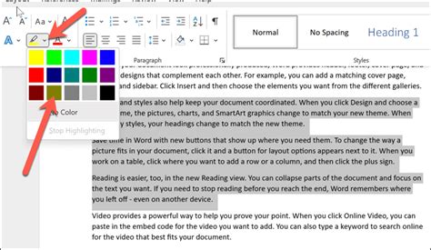 how to remove all highlights in word document