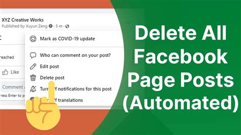 how to remove all post from facebook page