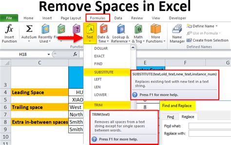 how to remove all spaces at the end of text in excel