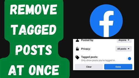 how to remove all tagged posts on facebook