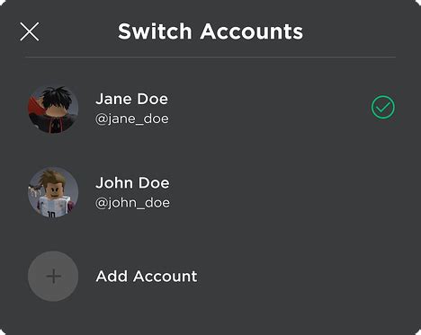 how to remove an account from switch accounts on roblox