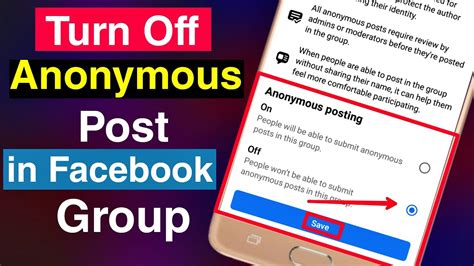 how to remove anonymous post option on facebook