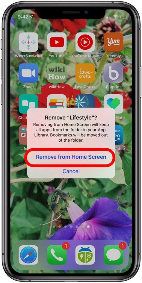 how to remove app folder on iphone