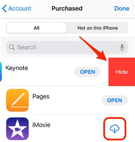 how to remove app from download history ios