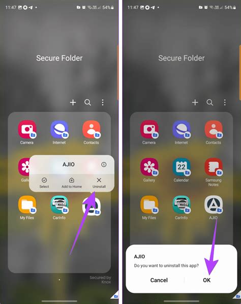 how to remove app from folder on samsung phone