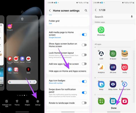 how to remove apps from hidden apps on samsung
